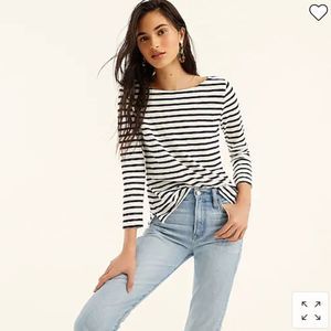 🌷J.Crew Women's Boat neck Navy & White  Top Sz XS